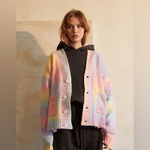 BRAND NEW pastel rainbow 🌈 PacSun Colour Range Logo Cardigan XL